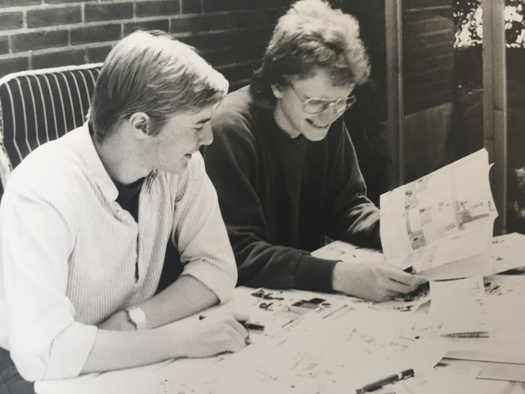 Kim Schmidt und Jens Junge bei einer ihrer zahlreichen Comicsitzungen 1984