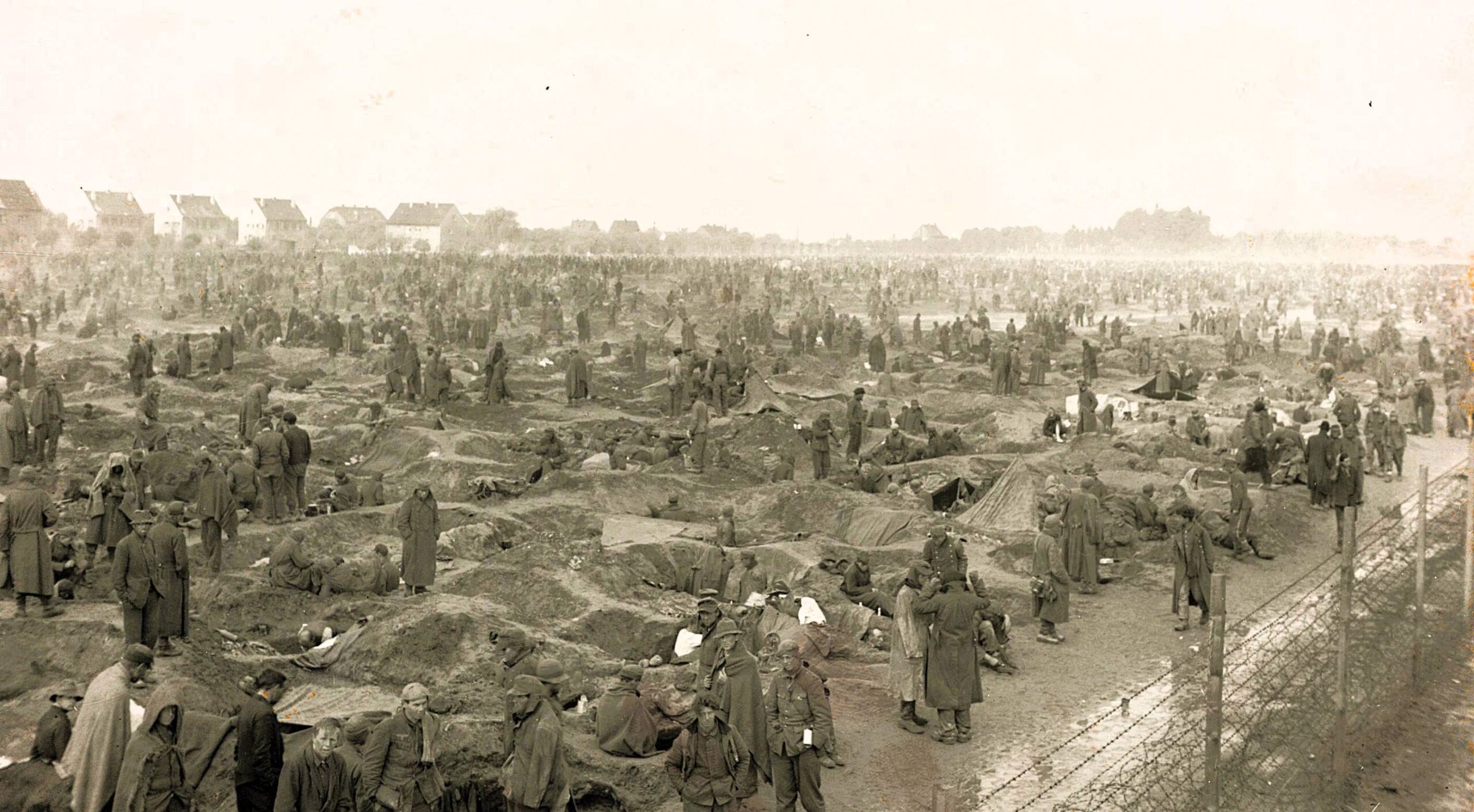 Kriegsgefangenenlager Rheinberg bei Duisburg 1945