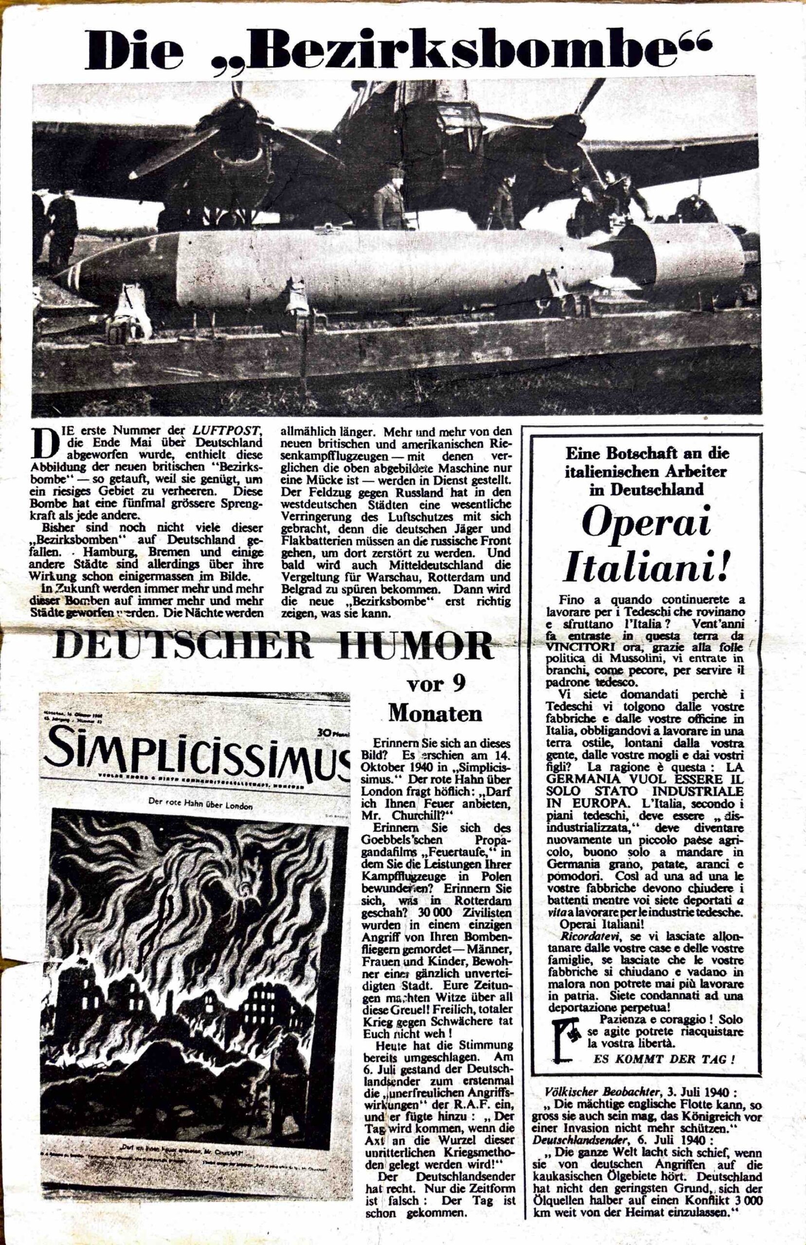 Luftpost der Royal Air Force, II. Weltkrieg, Flugblätter, Nr. 8, 09.07.1941, Seite 4